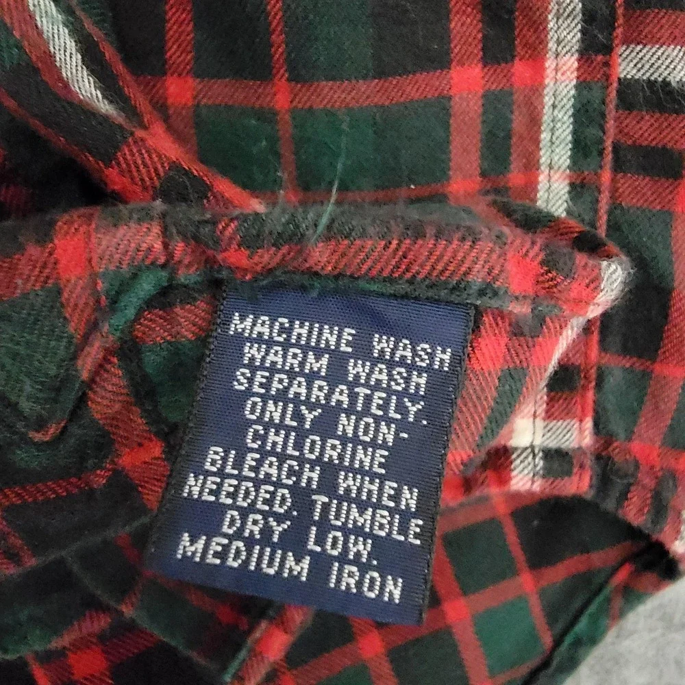 Ralph Lauren Shirt Boys 5 Green‎ Red Plaid Flannel Button Down Long Sleeve Pony
